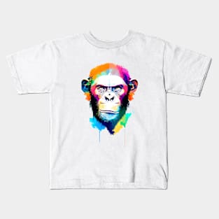 Chimpanzee  Ape Wild Nature Animal Color Kids T-Shirt